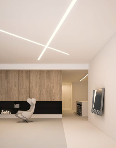 Световые линии на натяжном потолке в Тольятти - фото 1